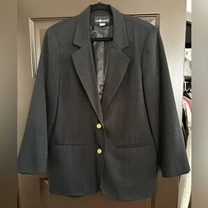 VINTAGE BLACK SAG HARBOR TEXTURED BLAZER 10